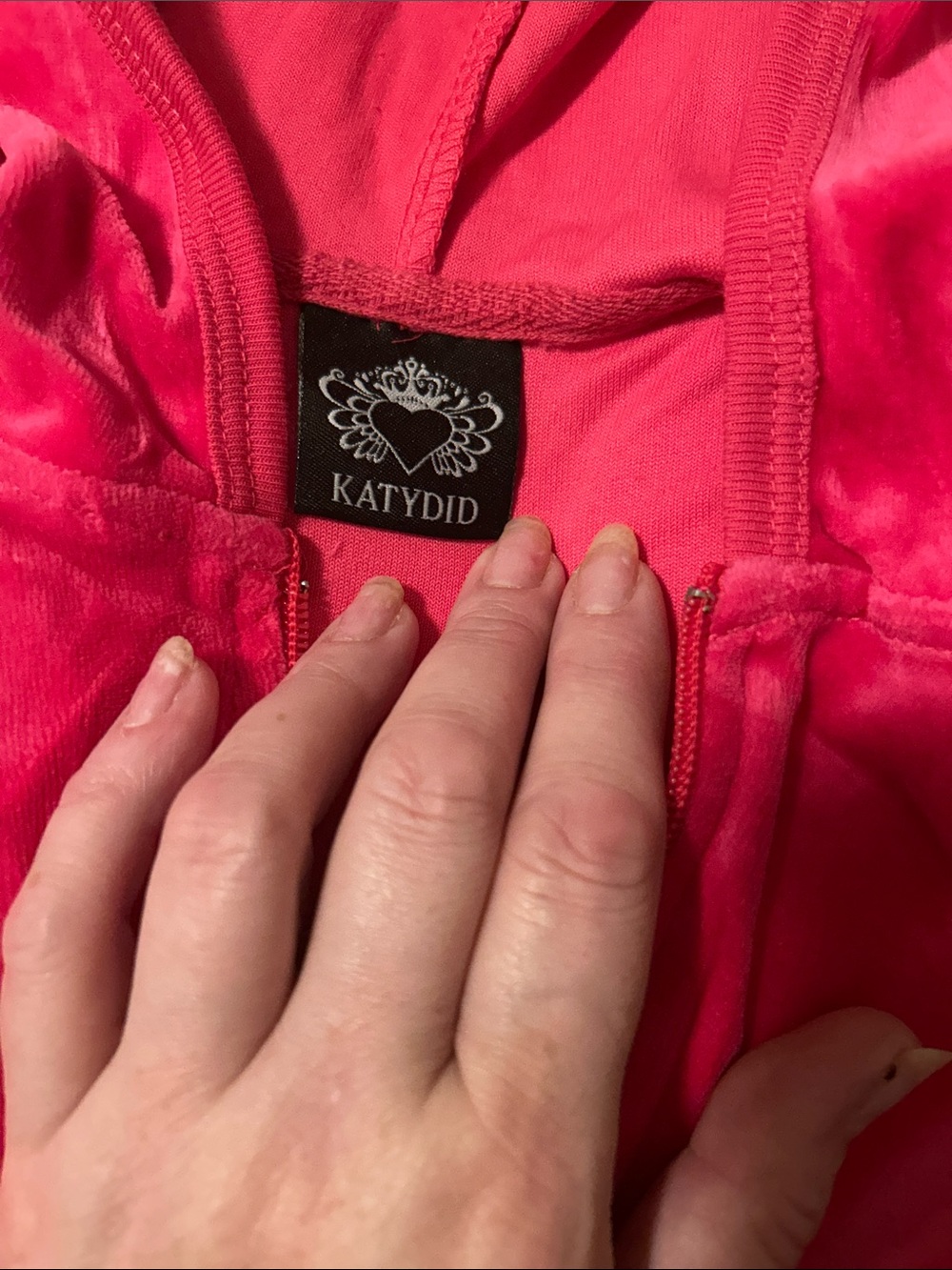 Katydid Women's Pink Velvet Zip-Up Hoodie with pants/ sweatsuit. NWOT. XL - Picture 5 of 8